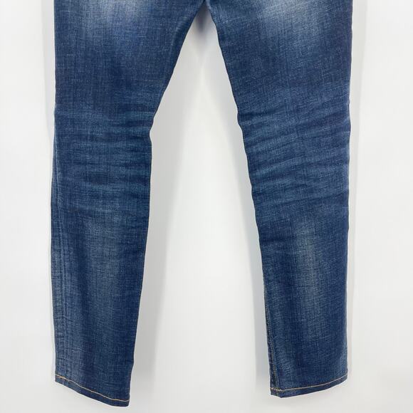 R13 | High Rise Skinny Jeans Dark Worn Wash 25 Indie Sleaze Grunge - Picture 9 of 16